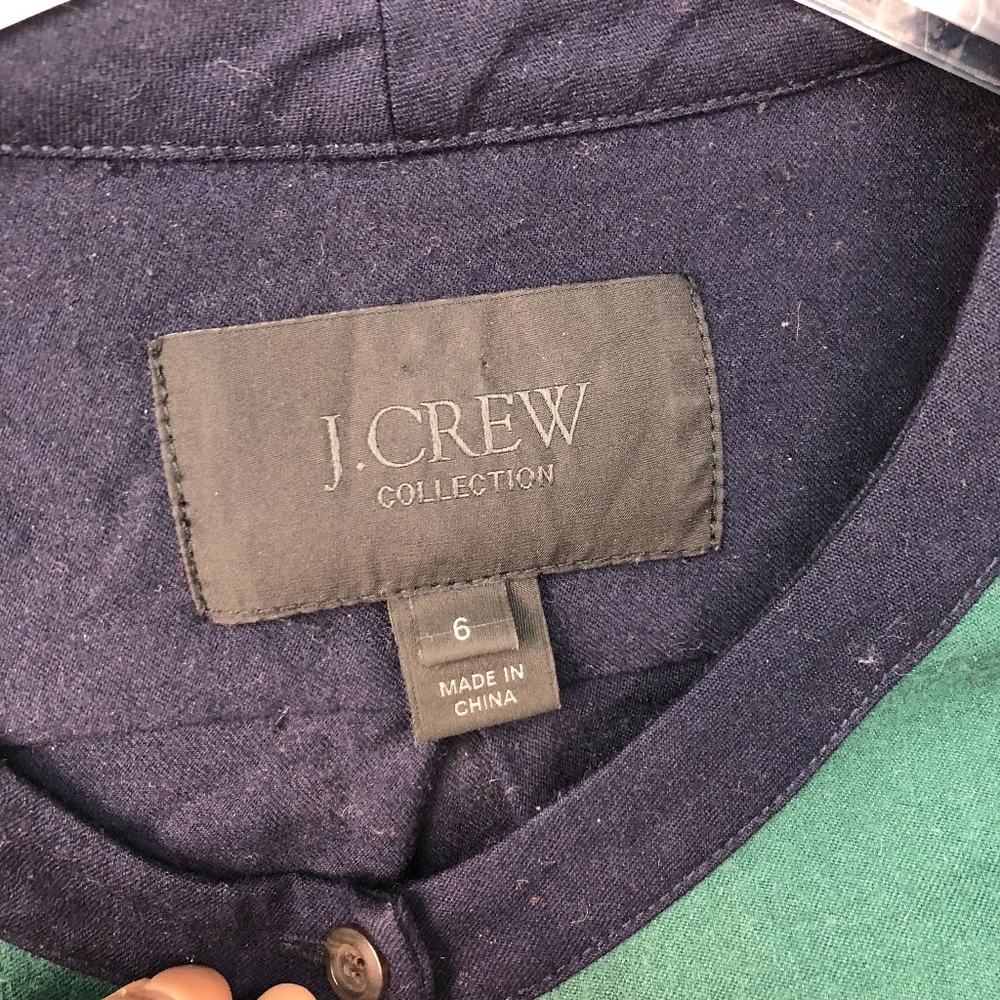 J. Crew Collection | Wool Green Blue Dress - Picture 3 of 6